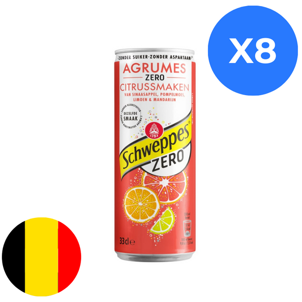 Schweppes Agrum' Zéro 33cl x8 BE